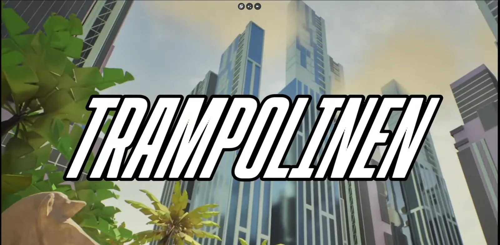 The high-rise city setting of Trampolinen VR