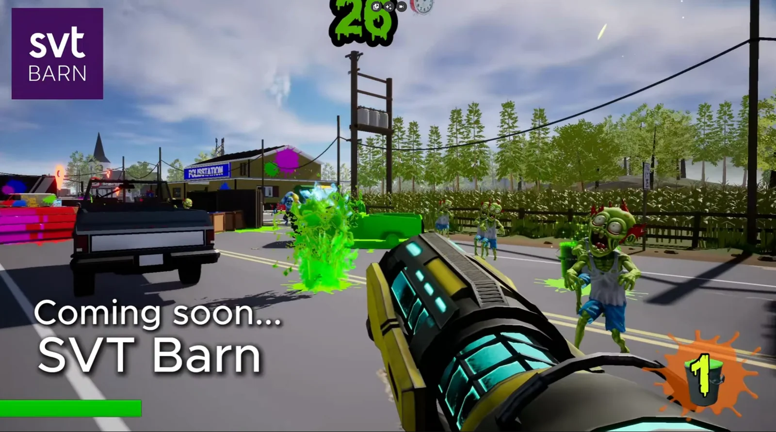 Zombie Zplash Attack game artwork with its basketball cannon